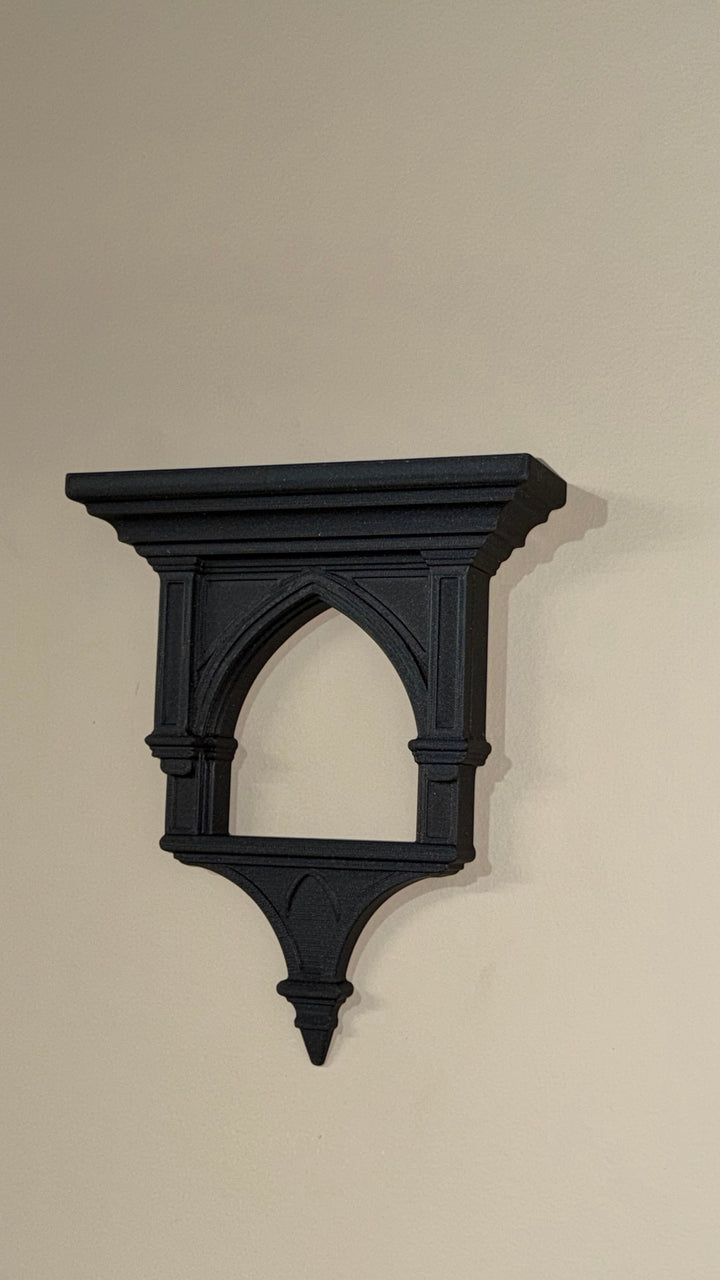 Gothic Cathedral Open Sconce Small Shelf Wall Art