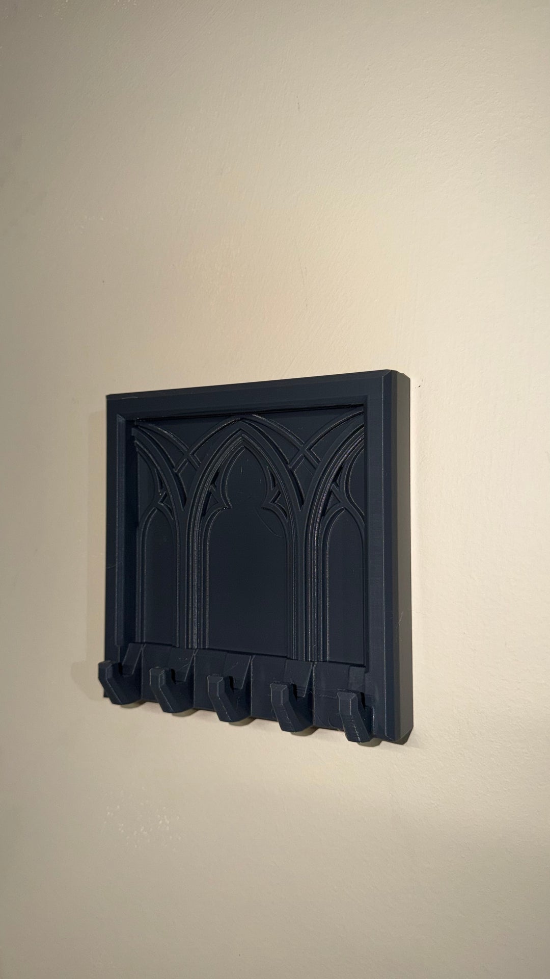 Gothic Cathedral Keychain & Necklace Holder – Dark Home Décor Organizer with 5 Hooks