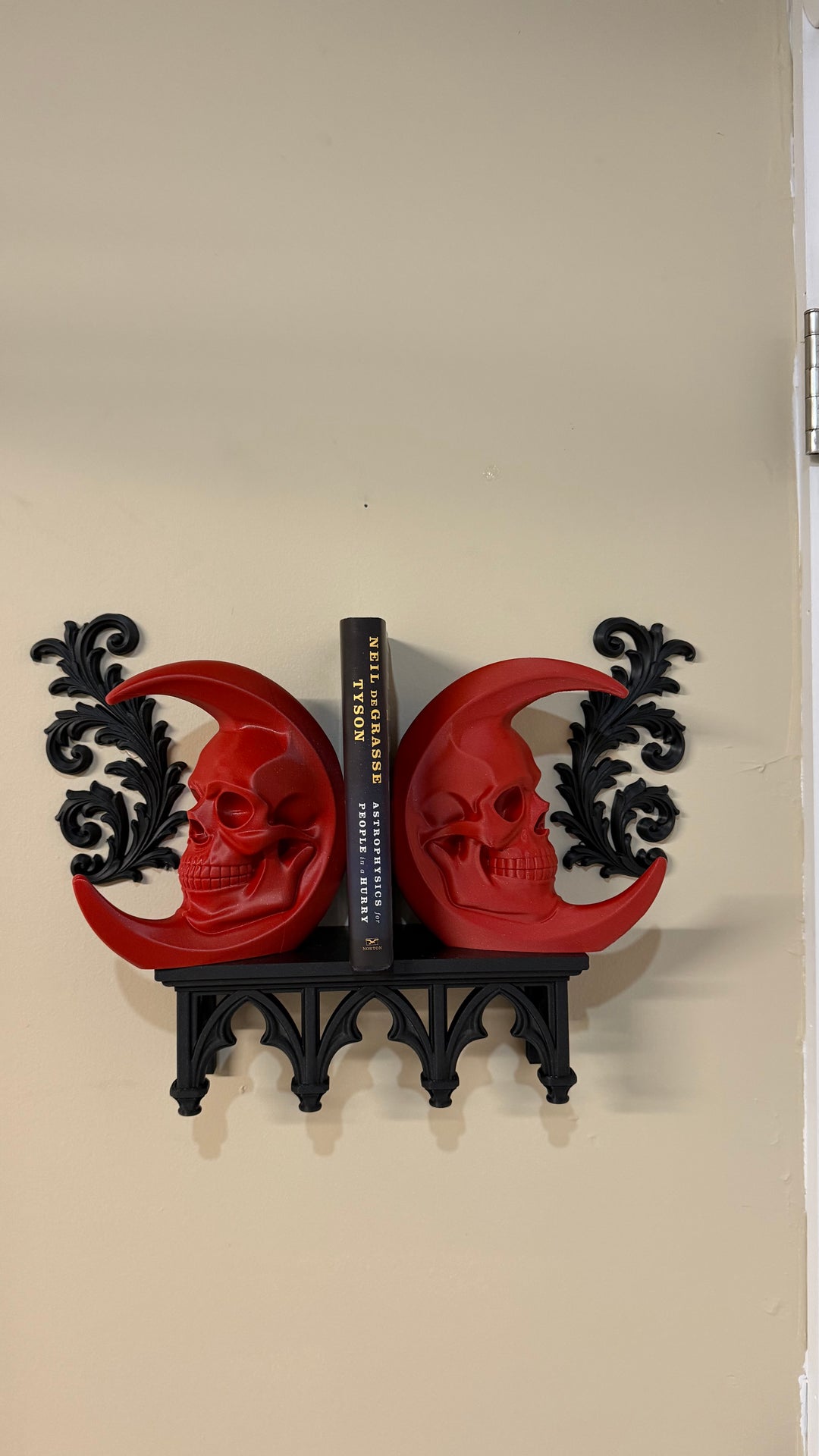Astro-Lunial Skull Moon Bookends Wall Decor