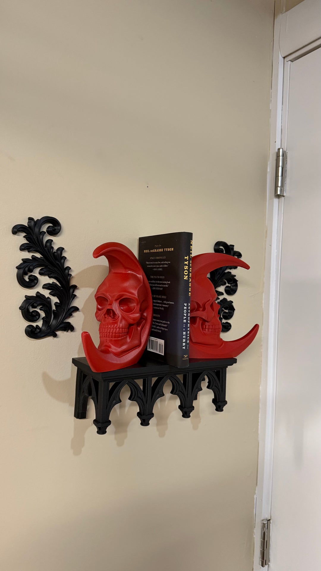 Astro-Lunial Skull Moon Bookends Wall Decor