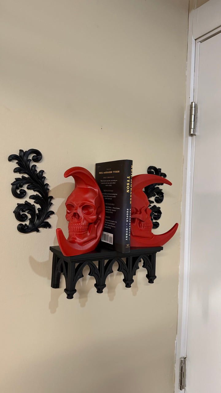 Astro-Lunial Skull Moon Bookends Wall Decor