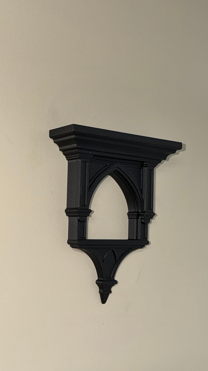 Gothic Cathedral Open Sconce Small Shelf Wall Art