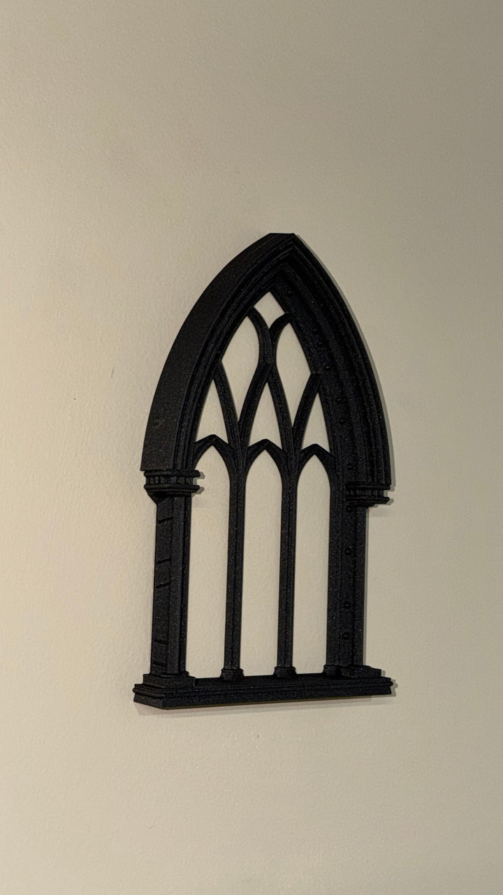 Dark Gothic Arch Cathedral Window Wall Art