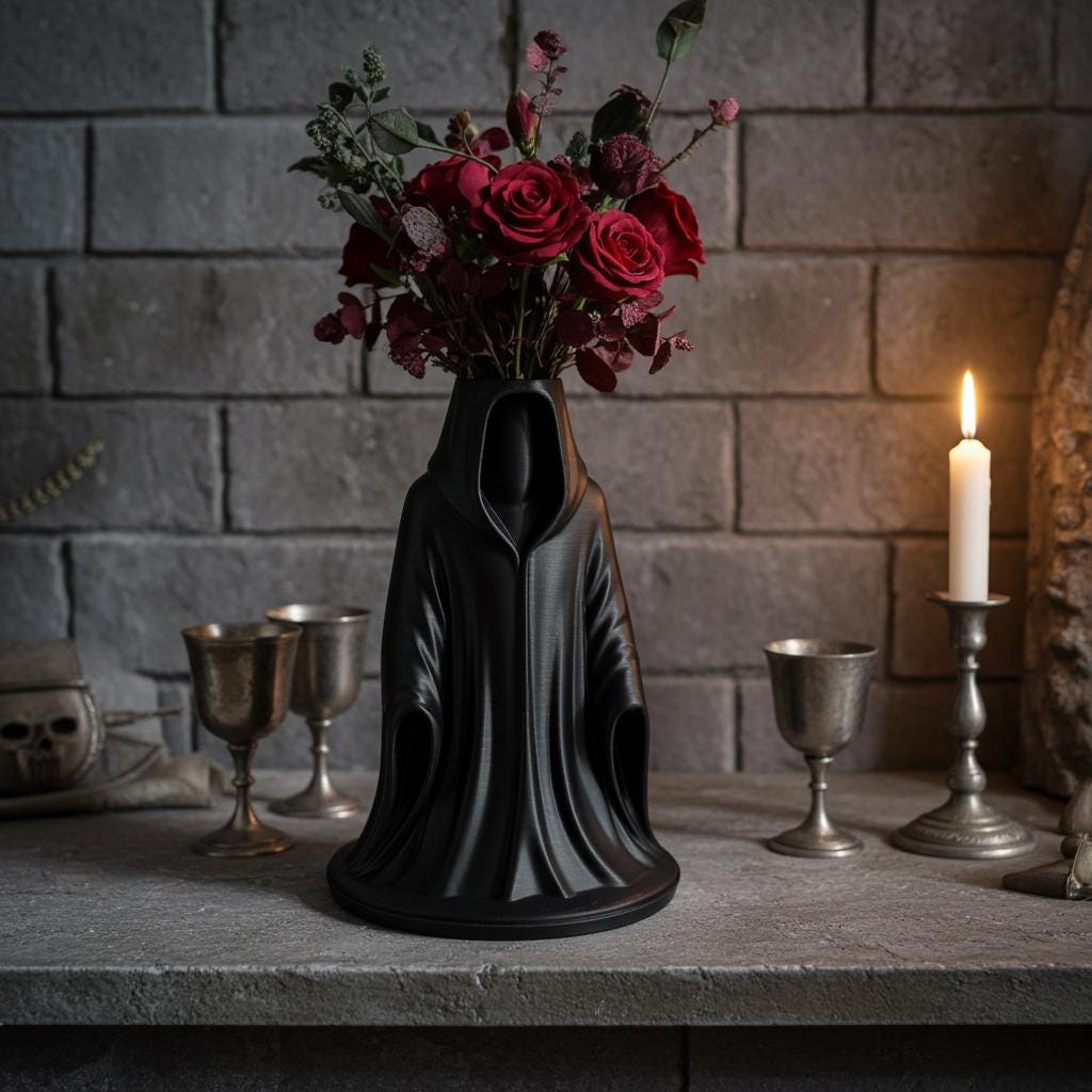 Wraith Grim Reaper Vase Gothic Horror Home Decor Dark Fantasy