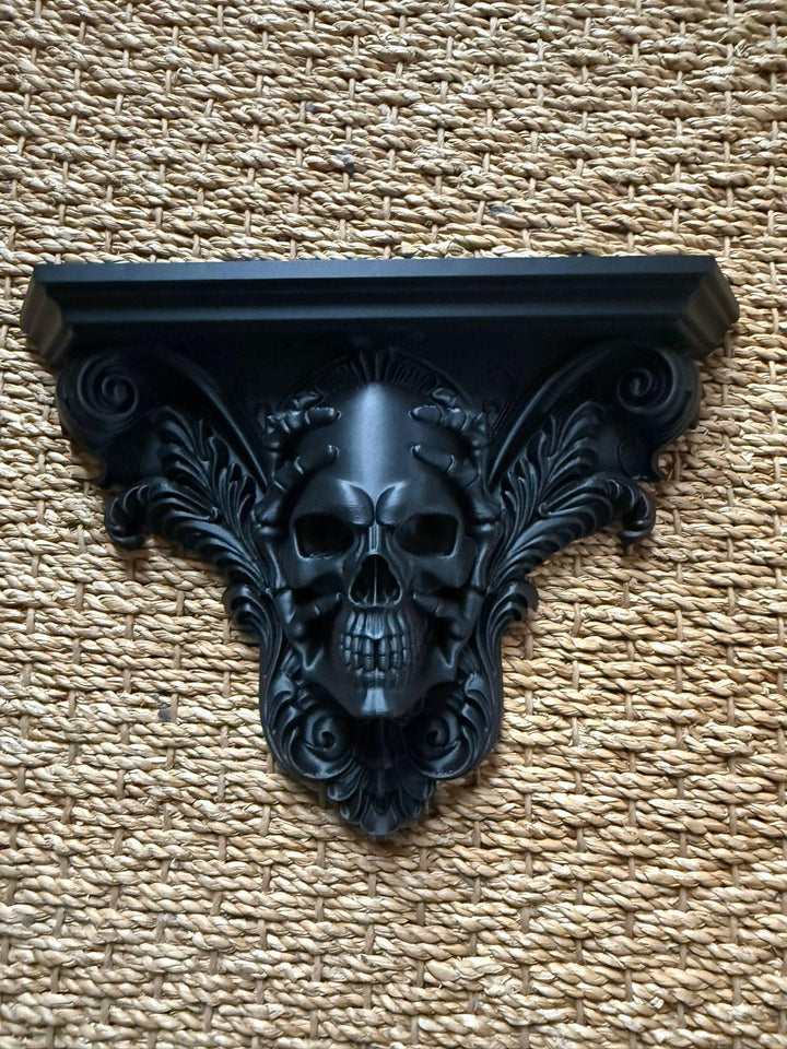 Gothic Skull Wall Altar Display Shelf