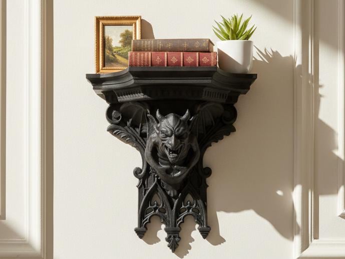Gothic Gargoyle Shelf Cathedral Sentinel