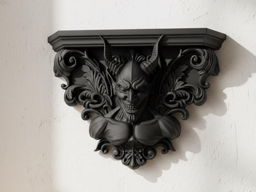 Gothic Demon Wall Shelf Altar