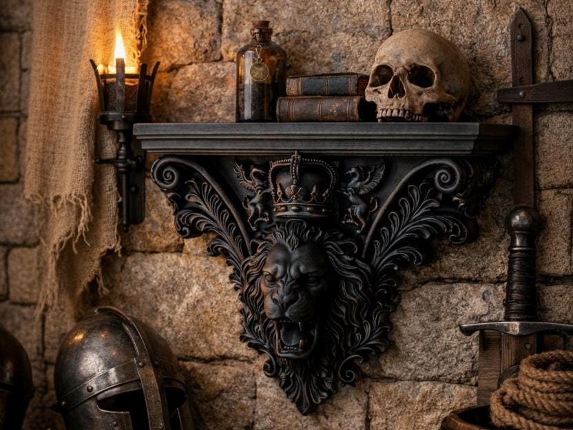 Royal Lion Wall Shelf Altar