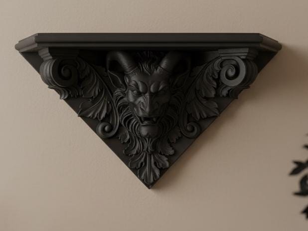 Demonic Triangular Gothic shelf altar