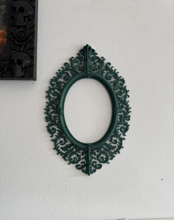 Ornate Oval Victorian Gothic Frame | DIY Baroque Wall Decor Empty Frame | Dark Aesthetic Gallery Wall Art | Medieval Filigree