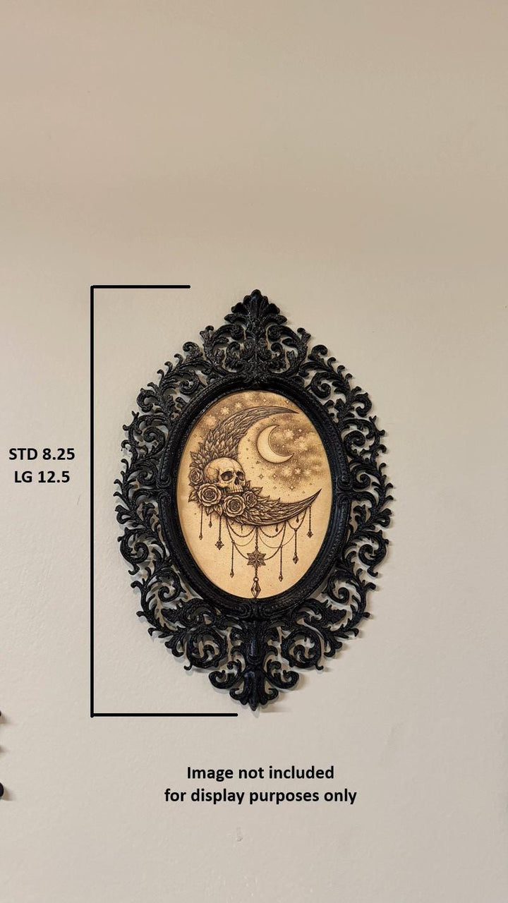 Ornate Oval Victorian Gothic Frame | DIY Baroque Wall Decor Empty Frame | Dark Aesthetic Gallery Wall Art | Medieval Filigree