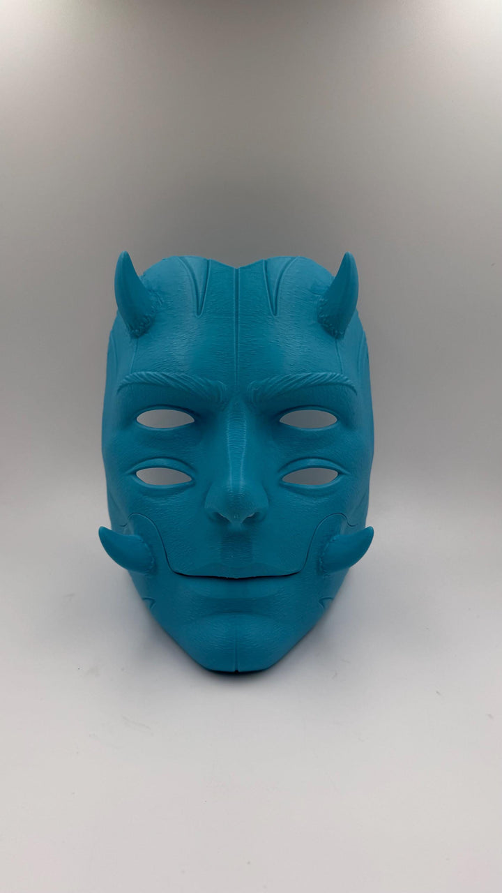 Argos Horned 4 Eye Moving Jaw Mask – Articulated Monster Mask, Demon Cosplay Mask, Horror Mask, Halloween Costume,