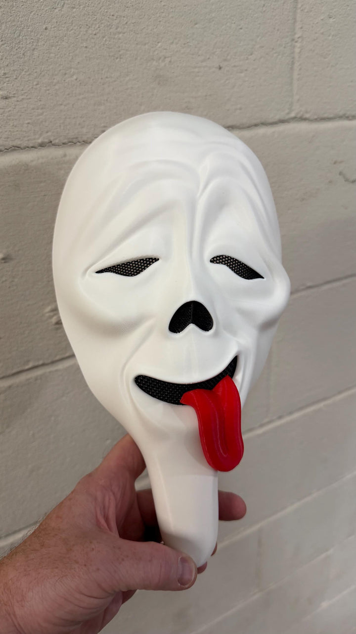 Wazzup Ghost tongue Mask | Scary Movie Inspired Scream Mask | Funny Horror Cosplay Mask | Funny Halloween Costume | Ghost Face Style