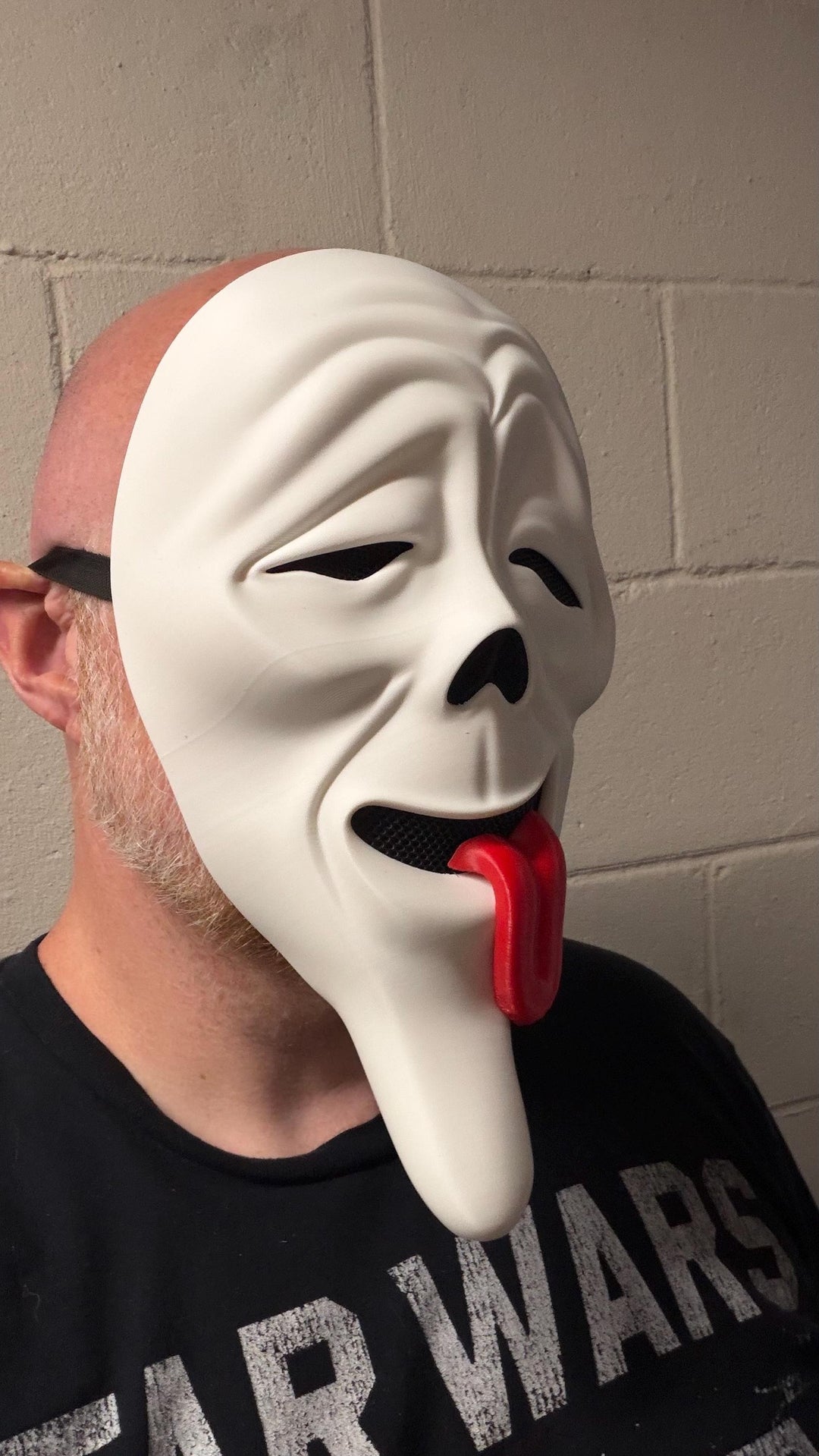Wazzup Ghost tongue Mask | Scary Movie Inspired Scream Mask | Funny Horror Cosplay Mask | Funny Halloween Costume | Ghost Face Style