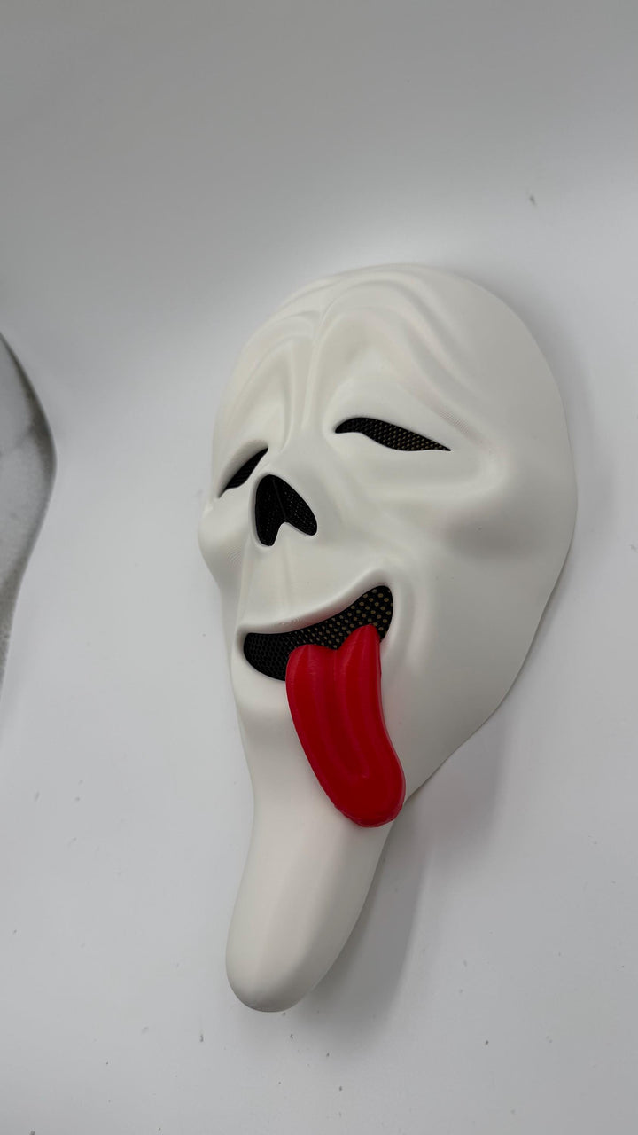 Wazzup Ghost tongue Mask | Scary Movie Inspired Scream Mask | Funny Horror Cosplay Mask | Funny Halloween Costume | Ghost Face Style