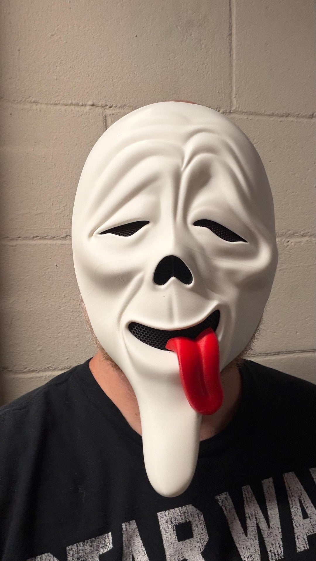 Wazzup Ghost tongue Mask | Scary Movie Inspired Scream Mask | Funny Horror Cosplay Mask | Funny Halloween Costume | Ghost Face Style