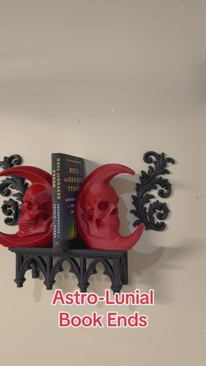 Astro-Lunial Skull Moon Bookends Wall Decor