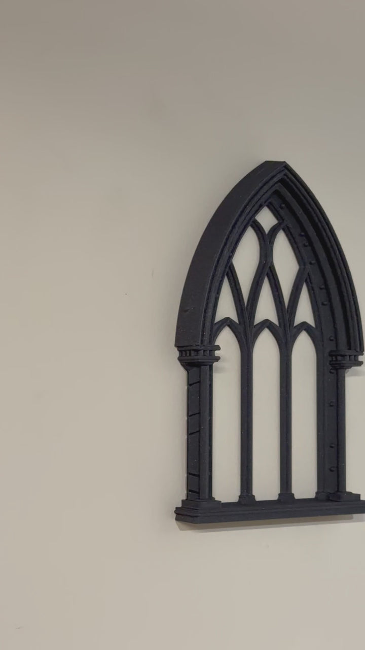 Dark Gothic Arch Cathedral Window Wall Art
